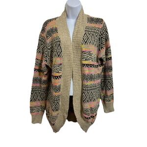 No Boundaries Cocoon Pattern‎ Duster Open Front Aztec Boho Cardigan Juniors XL